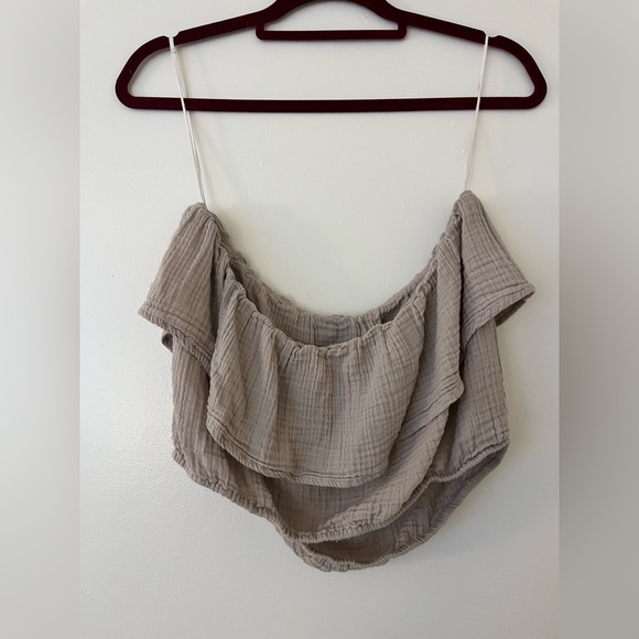 Aerie Cream Ruffle Tube Top - Picture 4 of 4